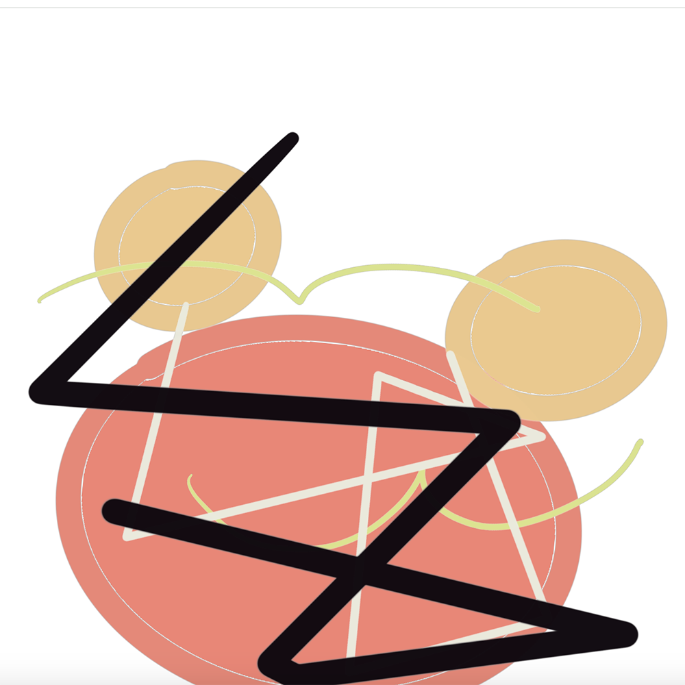 <b>Adding Logic to the Code</b><br>In this step, I introduced zigzag lines and arcs to represent the flow of logic and connections between the elements. It reflects the coding process of integrating dynamic ideas.